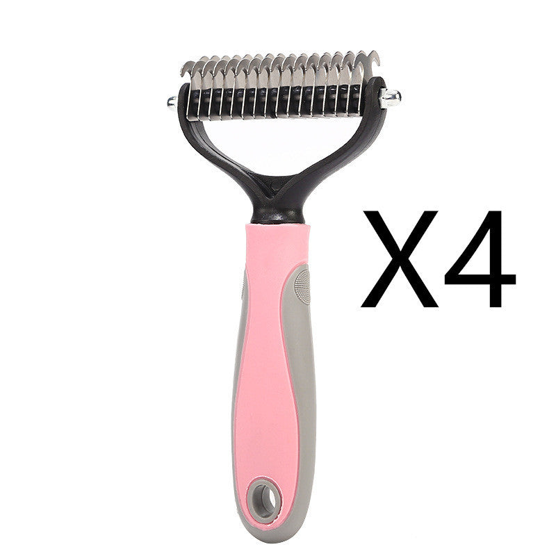 deshedding brush in pink times four