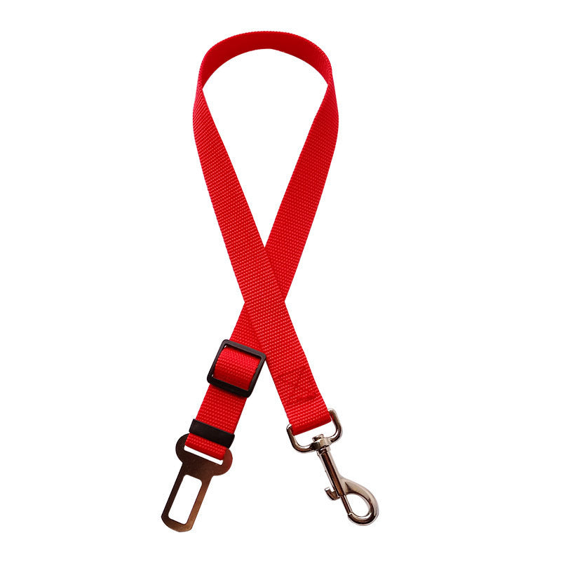 a red seatbelt strap for dogs