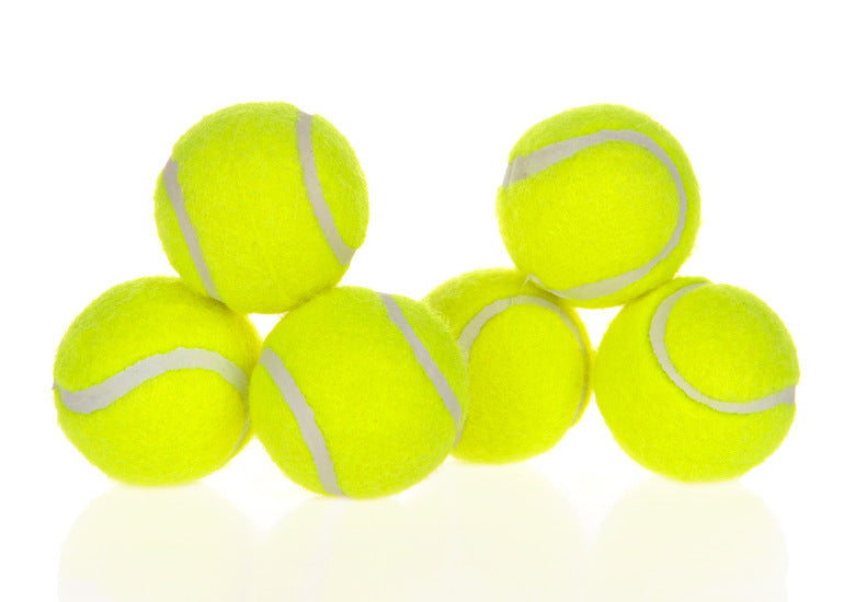 Six Bright yellow Tennis Balls 