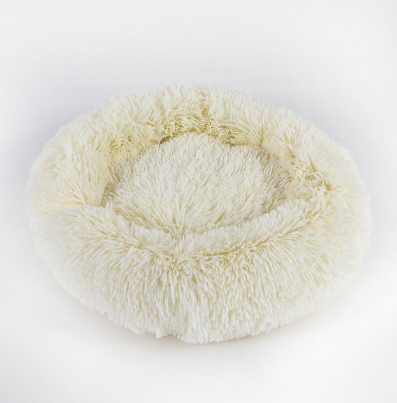 A cozy White round Cat Bed 