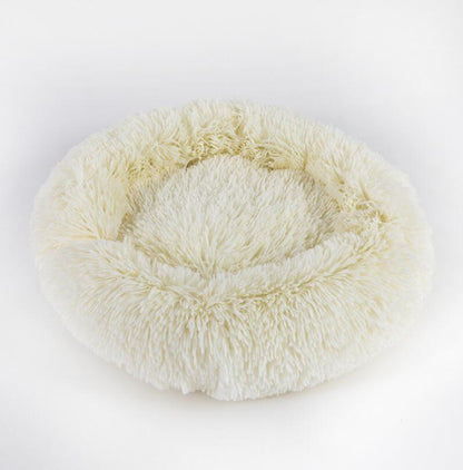 A cozy White round Cat Bed 