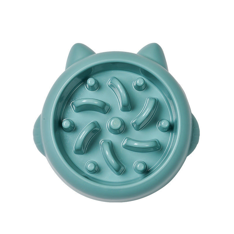 Cat Slow Feeder in a green colour 