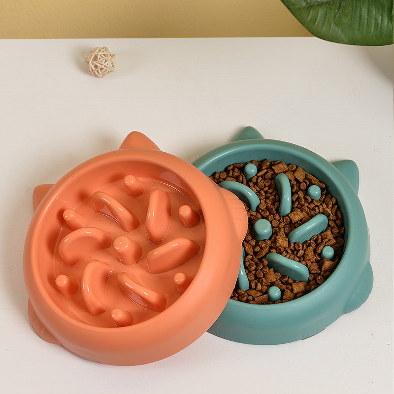 Cat Slow Feeder, green and orange colour 