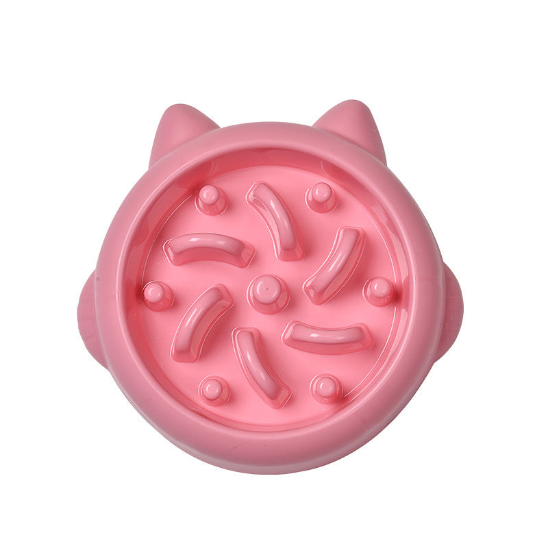 Cat Slow Feeder Pink Bowl 