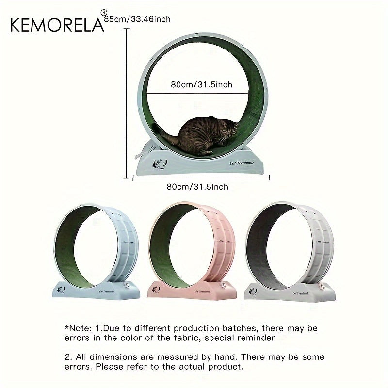 Cat Treadmill showing colours and styles and sizes of treadmill 