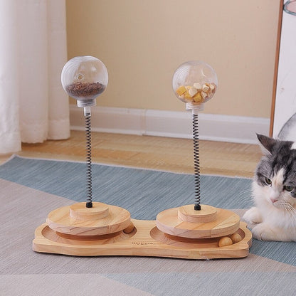 Cat Treats Dispenser Small Hole and large hole, double turntable 