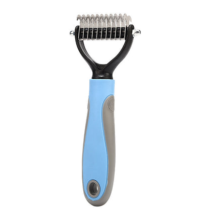 deshedding brush in blue its good 