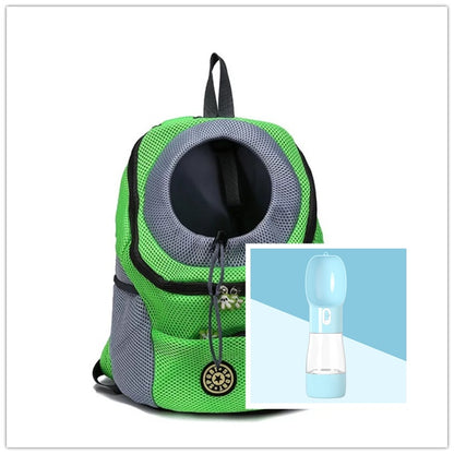 Green Dog Backpack with a free blue bottle gift 