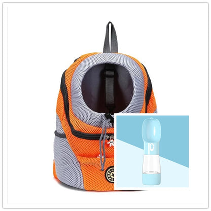 Orange Dog Backpack with a free blue bottle gift 