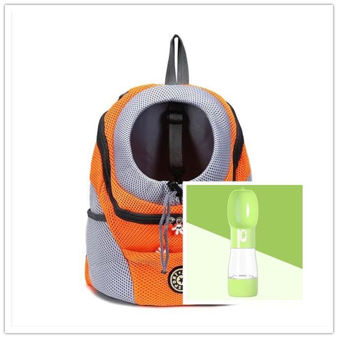 Orange Dog Backpack with a free green bottle gift 