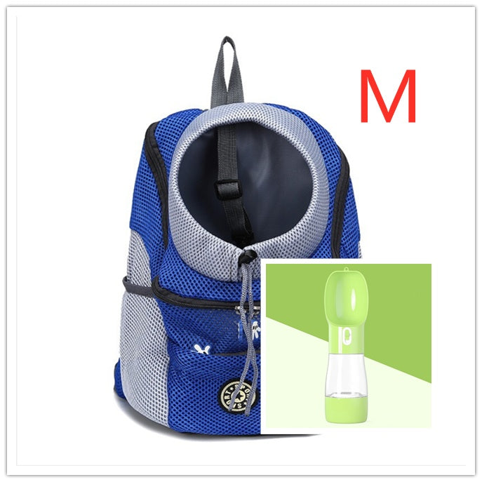 Blue Colour Dog Backpack with free green bottle gift 