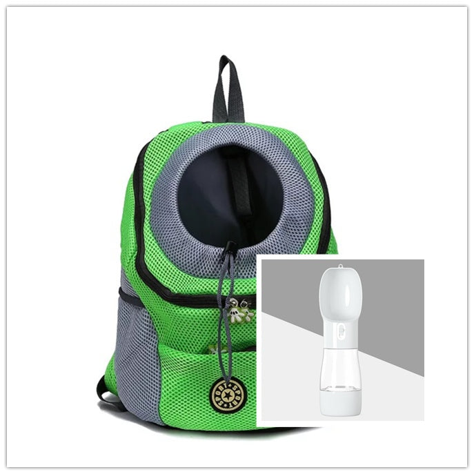 Green Dog Backpack with white bottle gift 