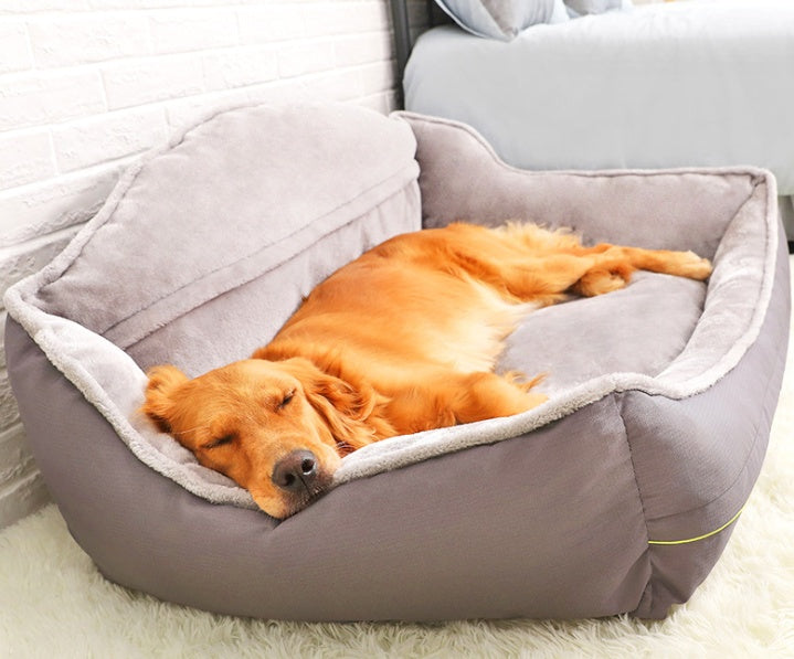 Dog Bed Collection with a sleeping dog 