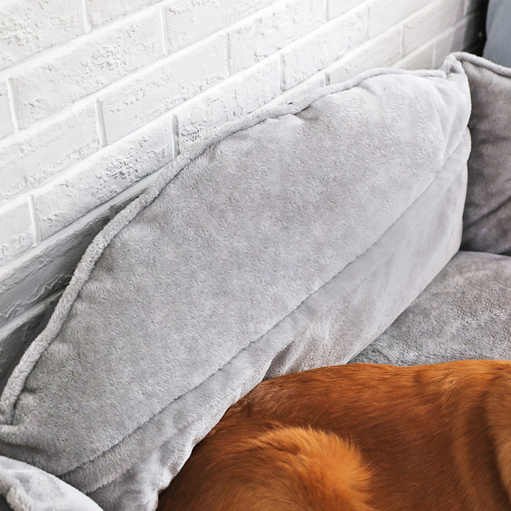 Dog Bed showing the soft velour lining 