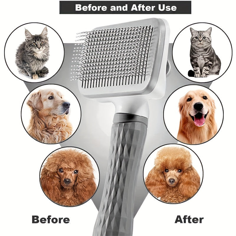 Dog grooming brush before and after 