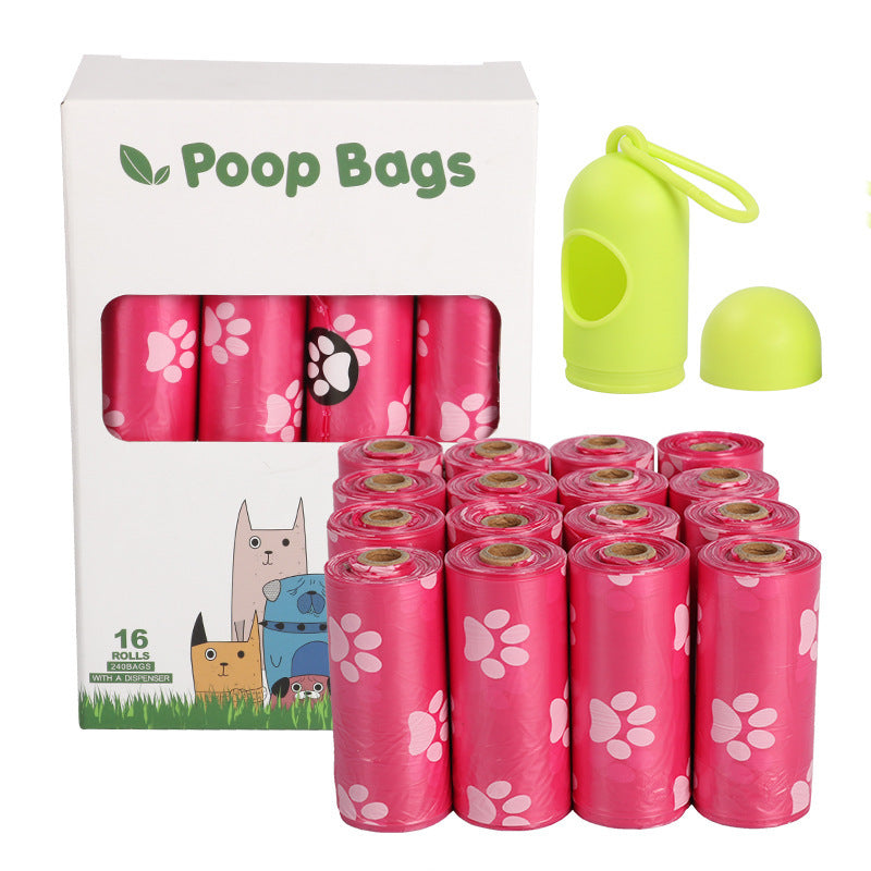 Dog Poop Bags times 16 in red with holder 