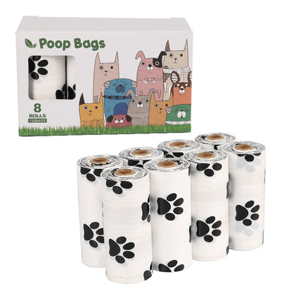 Dog Poop Bags  in white 8 rolls 