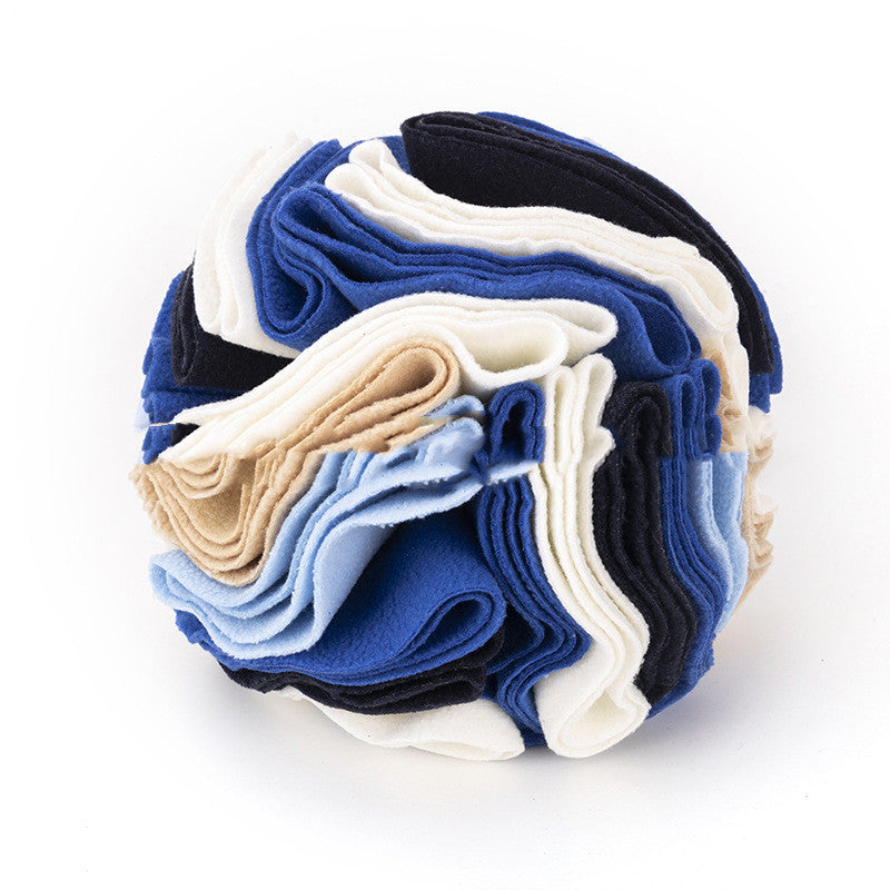 Dog Snuffle Ball  in blue and white 