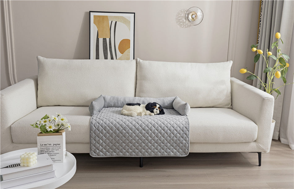 Dog Sofa Bed, Waterproof and comfortably protecting your sofa while pampering your pet in a grey colour.