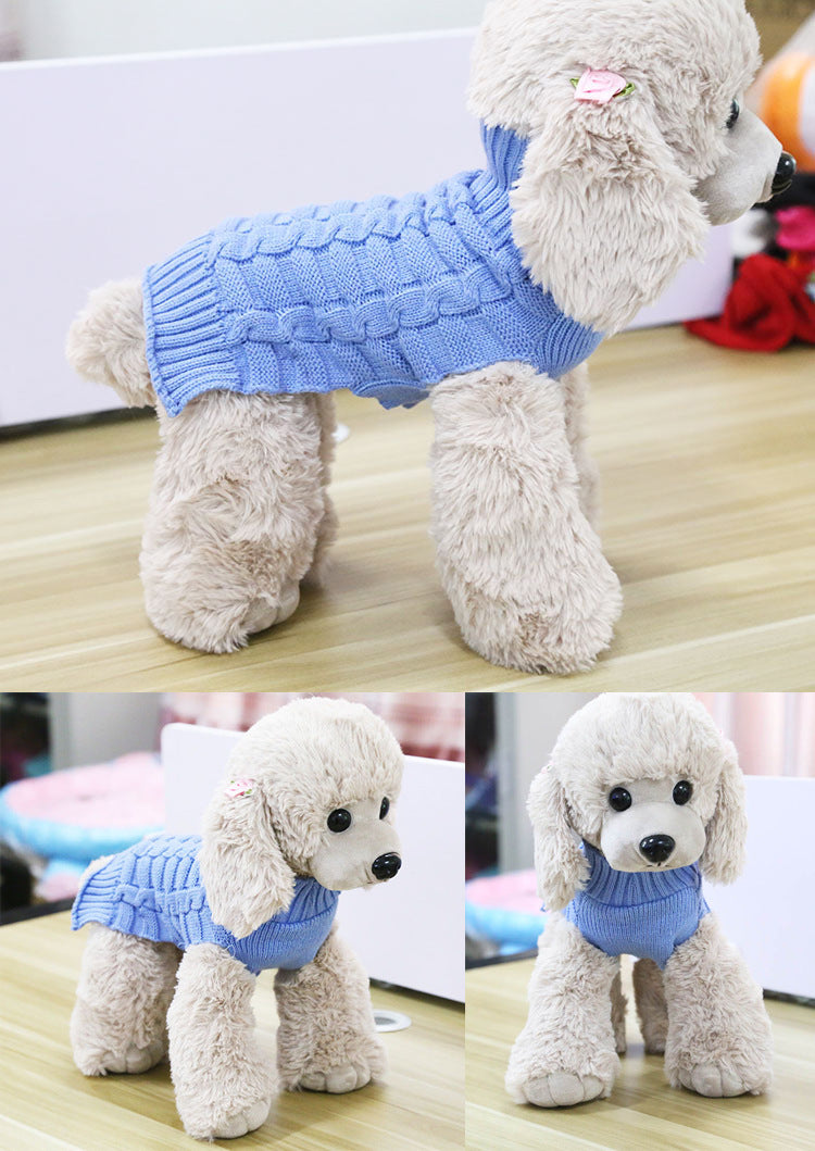 Cozy Dog Sweater in Blue.