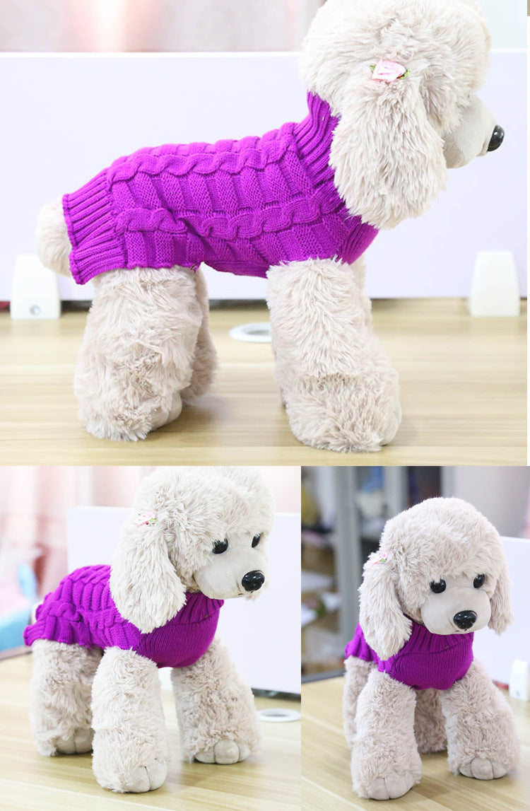 Cozy Purple Dog Sweater.