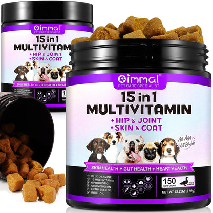 Dog Vitamins Showing the fromnt label 