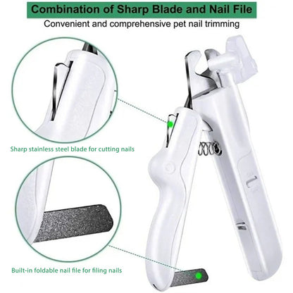  Pet Nail Clippers by Cat Woof showing sharp blade and nail file 