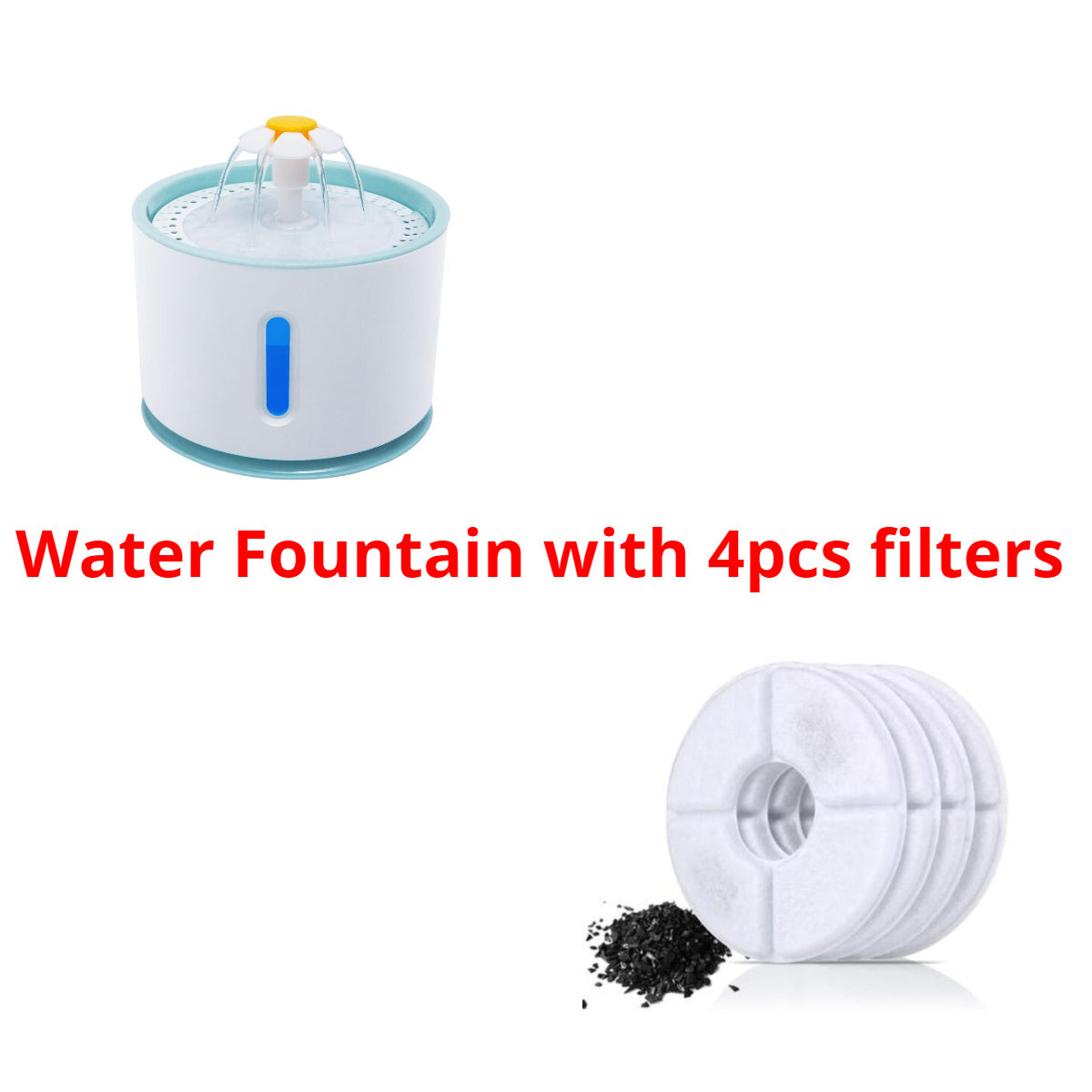 Pet Water Fountain Variant with four filters 