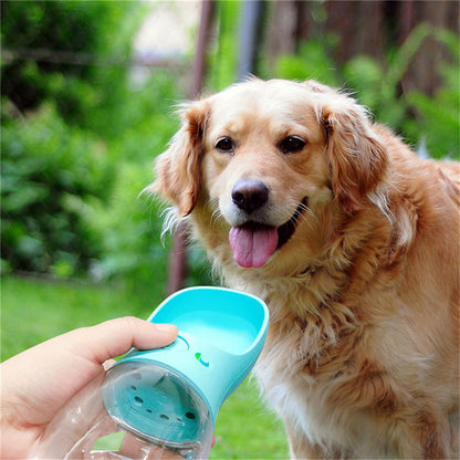 Large Dog Drinking from the Portable Dog Water Bottle 