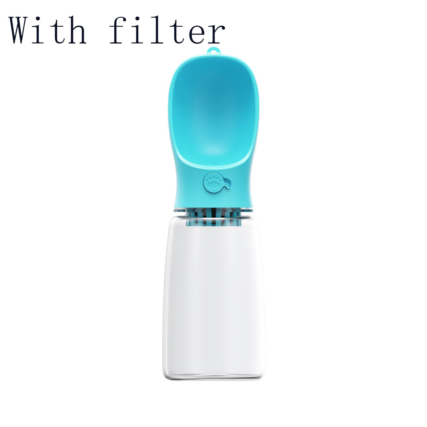 Portable Dog Water Bottle in blue with filter 