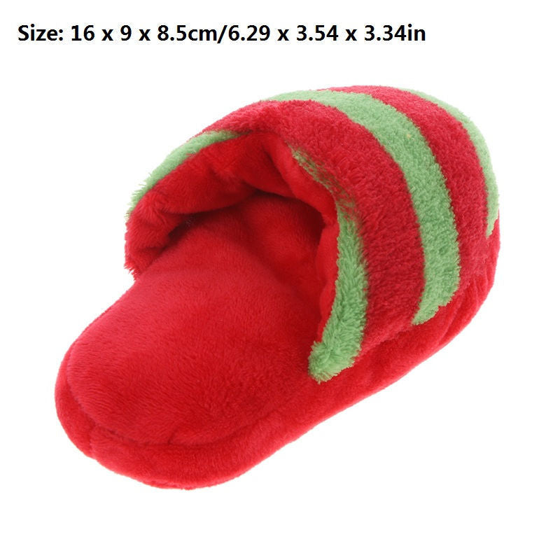 squeaky chew toy red slipper 