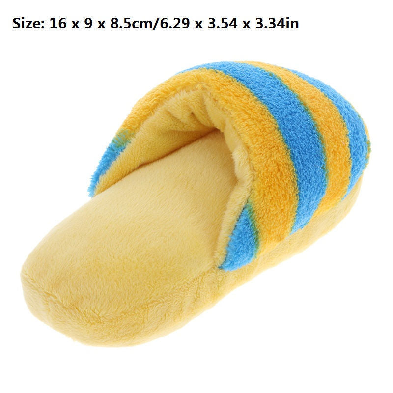 squeaky chew toy slippers yellow 