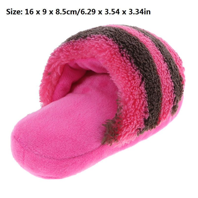 squeaky chew toy pink slipper 