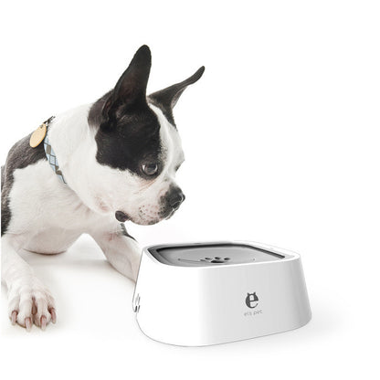 Dog water bowl in white with a french bull dog 