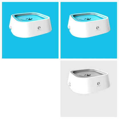 Dog water bowl times three, two blue tops and one white top 