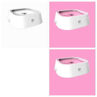 Dog water bowl times three, two pink tops and one grey top 