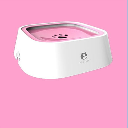 Dog water bowl with a pink top